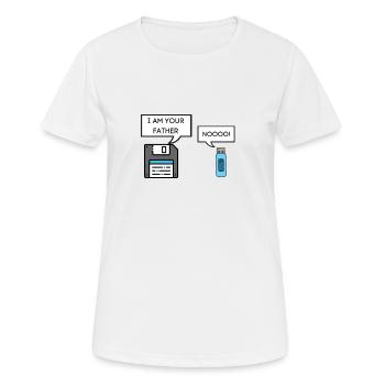 Diskette Ich bin dein Vater Usb - Frauen T-Shirt atmungsaktiv - Weiß - Vorne - AI Model Female 172 dark (172cm)