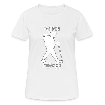 ICH BIN PILGERN - Frauen T-Shirt atmungsaktiv - Weiß - Vorne - AI Model Female 172 dark (172cm)