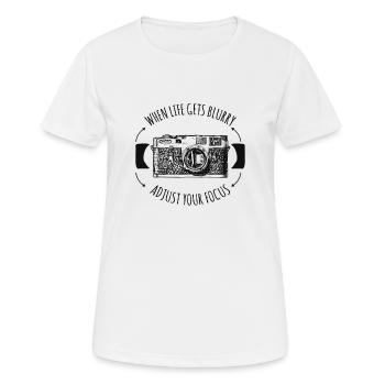 Photographe photographie - T-shirt respirant Femme - blanc - Devant - AI Model Female 172 dark (172cm)