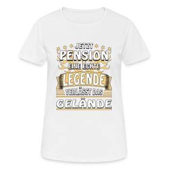 JETZT PENSION EINE LEGENDE - Frauen T-Shirt atmungsaktiv - Weiß - Vorne - AI Model Female 172 dark (172cm)
