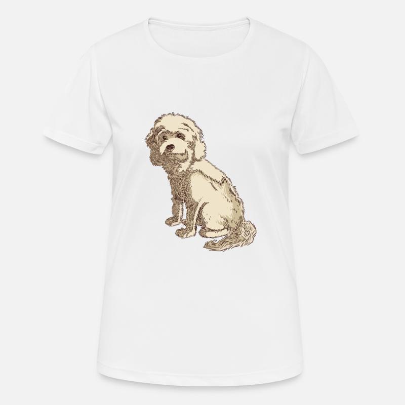 Cockapoo Hundezeichnung eines Cockapoo - Frauen T-Shirt atmungsaktiv - Weiß