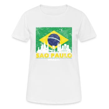 Sao Paulo City Travel Brazil - Women's Breathable T-Shirt - white - Front - AI Model Female 172 dark (172cm)
