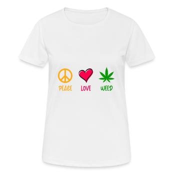 Peace Love Weed - Women's Breathable T-Shirt - white - Front - AI Model Female 172 dark (172cm)