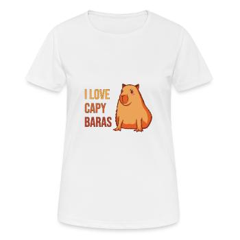 Wasserschwein Capybara Retro I Love Capybaras - Frauen T-Shirt atmungsaktiv - Weiß - Vorne - AI Model Female 172 dark (172cm)