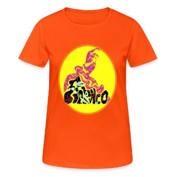 Danseuse florale de flamenco et mot - T-shirt respirant Femme - orange néon - Devant - AI Model Female 172 dark (172cm)