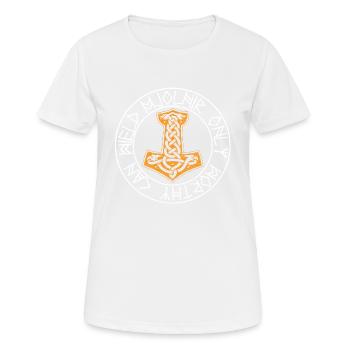 Mjölnir Hammer Thor - Frauen T-Shirt atmungsaktiv - Weiß - Vorne - AI Model Female 172 dark (172cm)