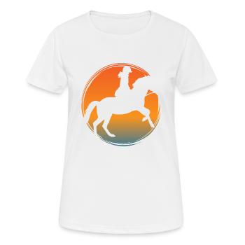 Chevaux montés dans des écuries avec cavalier - T-shirt respirant Femme - blanc - Devant - AI Model Female 172 dark (172cm)