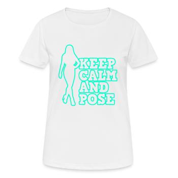 Défilé de profession modèle top model - T-shirt respirant Femme - blanc - Devant - AI Model Female 172 dark (172cm)