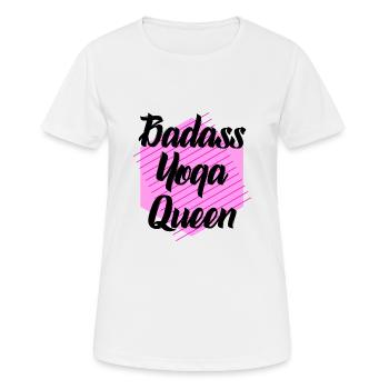 Reine du yoga badass - T-shirt respirant Femme - blanc - Devant - AI Model Female 172 dark (172cm)