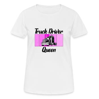 truck driver queen - Frauen T-Shirt atmungsaktiv - Weiß - Vorne - AI Model Female 172 dark (172cm)