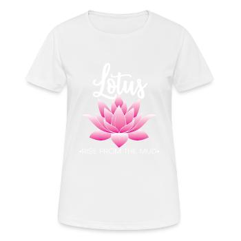 Lotus Blüte Blume Namaste - Frauen T-Shirt atmungsaktiv - Weiß - Vorne - AI Model Female 172 dark (172cm)