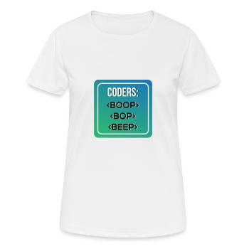 Coders BOOP BOP BEEP - Women's Breathable T-Shirt - white - Front - AI Model Female 172 dark (172cm)
