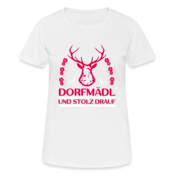 Dorfmädl Dorfmadl Dorfkinder Mit Hirsch - Frauen T-Shirt atmungsaktiv - Weiß - Vorne - AI Model Female 172 dark (172cm)