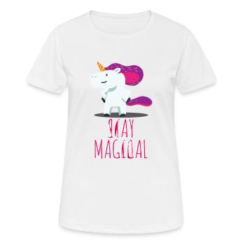 Licorne Unicorn fantaisie - T-shirt respirant Femme - blanc - Devant - AI Model Female 172 dark (172cm)