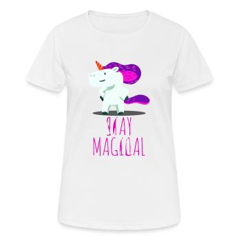 Licorne Unicorn fantaisie - T-shirt respirant Femme - blanc - Devant - AI Model Female 172 dark (172cm)