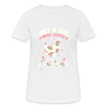 Girl how loves Chickens Hühner Geschenk - Frauen T-Shirt atmungsaktiv - Weiß - Vorne - AI Model Female 172 dark (172cm)