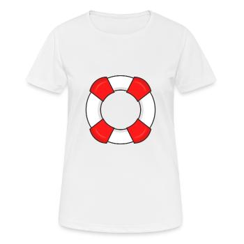 Bouée de sauvetage - T-shirt respirant Femme - blanc - Devant - AI Model Female 172 dark (172cm)