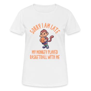Basketball Affe Haustier Sport Geschenk - Frauen T-Shirt atmungsaktiv - Weiß - Vorne - AI Model Female 172 dark (172cm)