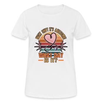 Cadeau de soignant d'hôpital d'infirmière - T-shirt respirant Femme - blanc - Devant - AI Model Female 172 dark (172cm)