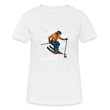 L'éducation est importante Le ski est plus important - le ski - T-shirt respirant Femme - blanc - Devant - AI Model Female 172 dark (172cm)