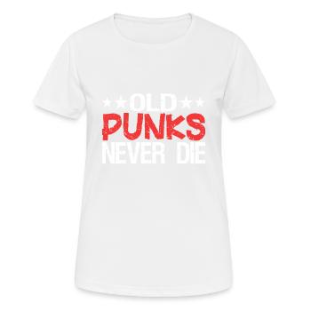 Old Punks Never Die Punkrock Spruch Geschenk - Frauen T-Shirt atmungsaktiv - Weiß - Vorne - AI Model Female 172 dark (172cm)