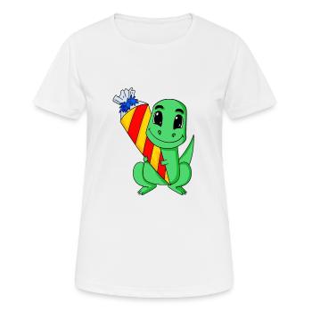 Education dinosaure 1 classe - T-shirt respirant Femme - blanc - Devant - AI Model Female 172 dark (172cm)