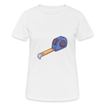 Tape Measure in Blue and Yellow. - Women's Breathable T-Shirt - white - Front - AI Model Female 172 dark (172cm)