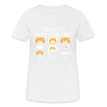 Plan de jeu quotidien pour les joueurs et les joueurs - T-shirt respirant Femme - blanc - Devant - AI Model Female 172 dark (172cm)