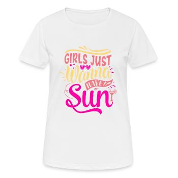 Sonnenschein Sommer Urlaub Bräune Strand Sonne - Frauen T-Shirt atmungsaktiv - Weiß - Vorne - AI Model Female 172 dark (172cm)