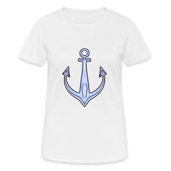 Anker - Frauen T-Shirt atmungsaktiv - Weiß - Vorne - AI Model Female 172 dark (172cm)