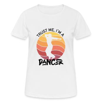crois moi je suis danseur - T-shirt respirant Femme - blanc - Devant - AI Model Female 172 dark (172cm)