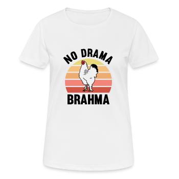 No Drama Brahma Poulets Élevage de poulet coq - T-shirt respirant Femme - blanc - Devant - AI Model Female 172 dark (172cm)