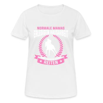 Reiterin Mama Reitlehrerin Reitverein Pferdesport - Frauen T-Shirt atmungsaktiv - Weiß - Vorne - AI Model Female 172 dark (172cm)