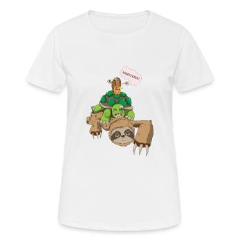 Paresseux tortues escargots motif amour des animaux - T-shirt respirant Femme - blanc - Devant - AI Model Female 172 dark (172cm)