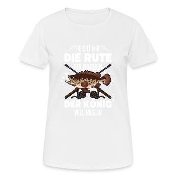 Reicht mir die Rute der König will angeln für - Frauen T-Shirt atmungsaktiv - Weiß - Vorne - AI Model Female 172 dark (172cm)