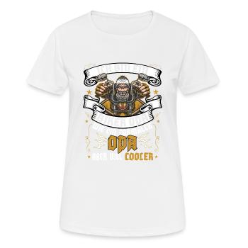 Biker Opa wie normaler Opa aber cooler Motorrad - Frauen T-Shirt atmungsaktiv - Weiß - Vorne - AI Model Female 172 dark (172cm)