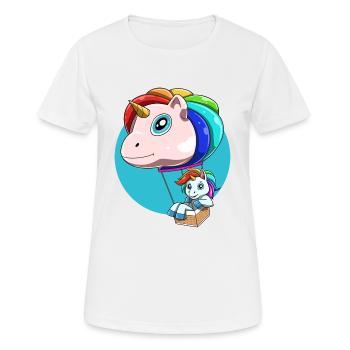 Une montgolfière amusante comme licorne - T-shirt respirant Femme - blanc - Devant - AI Model Female 172 dark (172cm)