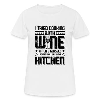 Rotwein Küche - Frauen T-Shirt atmungsaktiv - Weiß - Vorne - AI Model Female 172 dark (172cm)