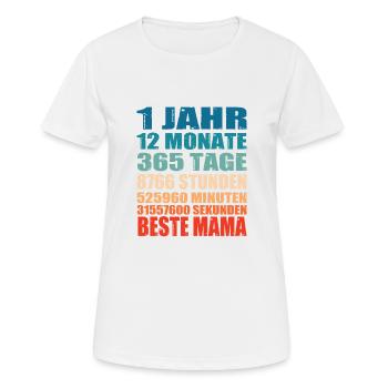 1 Jahre Beste Mama Spruch Muttertag Geschenk - Frauen T-Shirt atmungsaktiv - Weiß - Vorne - AI Model Female 172 dark (172cm)