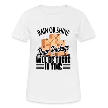 Package delivery package parcel messenger parcel messenger courier - Women's Breathable T-Shirt - white - Front - AI Model Female 172 dark (172cm)