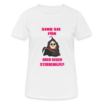 Tod Sensenmann Sense Sterbehilfe - Frauen T-Shirt atmungsaktiv - Weiß - Vorne - AI Model Female 172 dark (172cm)
