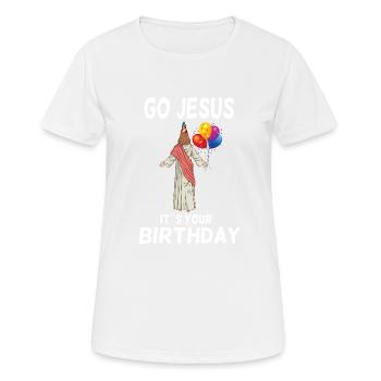 Go Jesus Its Your Birthday Christmas Jesus - Women's Breathable T-Shirt - white - Front - AI Model Female 172 dark (172cm)
