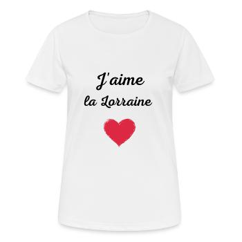 J'aime la Lorraine - T-shirt respirant Femme - blanc - Devant - AI Model Female 172 dark (172cm)