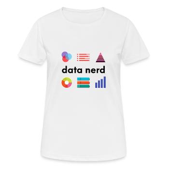 Data Nerd - Data Analyst Data Scientist - Data - Women's Breathable T-Shirt - white - Front - AI Model Female 172 dark (172cm)