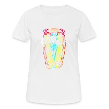 Conga Tumbadora baril tambour Tap Rumba Genre - T-shirt respirant Femme - blanc - Devant - AI Model Female 172 dark (172cm)