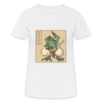 Samouraï grenouille Katana Lettres japonaises - T-shirt respirant Femme - blanc - Devant - AI Model Female 172 dark (172cm)