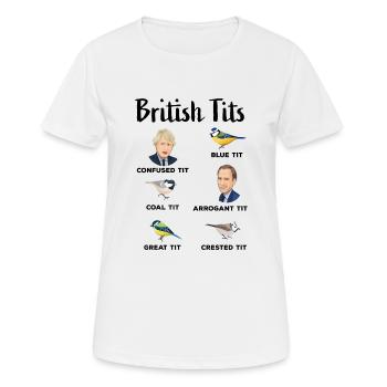 Cadeau drôle d'amant d'oiseaux aux seins britanniques Boris Johnson - T-shirt respirant Femme - blanc - Devant - AI Model Female 172 dark (172cm)