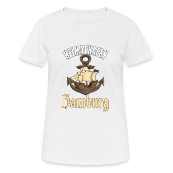 Heimathafen Hamburg Segelschiff - Frauen T-Shirt atmungsaktiv - Weiß - Vorne - AI Model Female 172 dark (172cm)