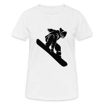 Snowboard - Frauen T-Shirt atmungsaktiv - Weiß - Vorne - AI Model Female 172 dark (172cm)