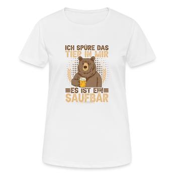 Ich spüre das Tier Saufbär Vatertag Papa Geschenk - Frauen T-Shirt atmungsaktiv - Weiß - Vorne - AI Model Female 172 dark (172cm)